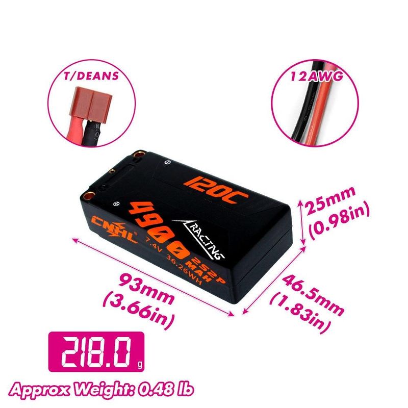 2s 4900mAh - 120C - CNHL Shorty Hard Case m/Deans