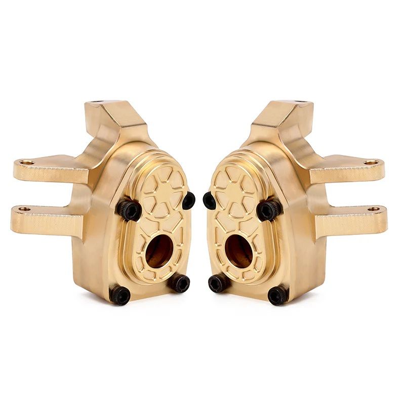 INJORA Heavy Duty Brass Portal Steering Knuckle Set B for Axial SCX10 III Capra 1.9