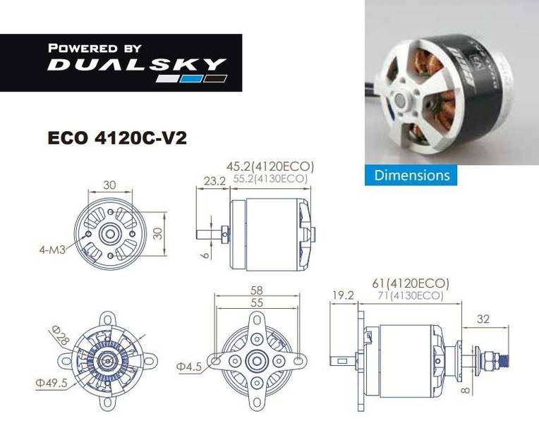 Dualsky ECO 4120C V2 560KV 280gram