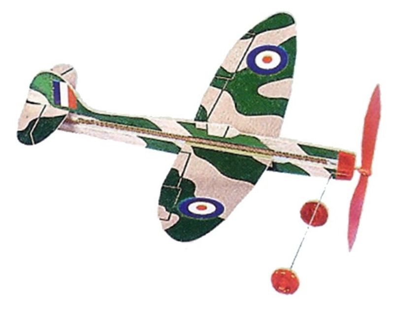 DPR Modell Spitfire 285mm Strikkmotor Balsabyggesett