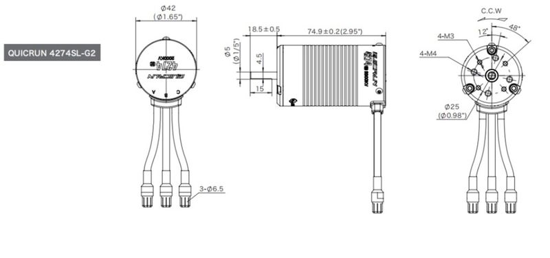 Hobbywing Quicrun 4274 G2 2000KV 5mm Aksel