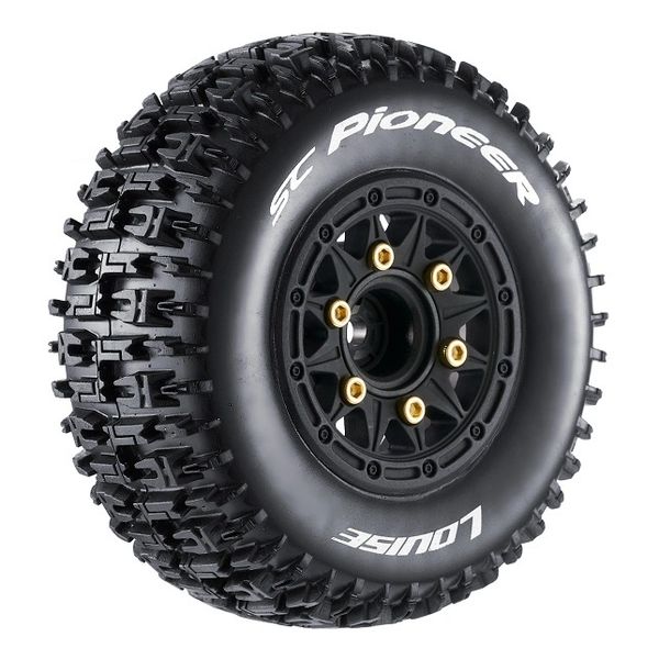 Louise SC-PIONEER 1/10 Short Course & Rally Tires on Black Wheel (2)