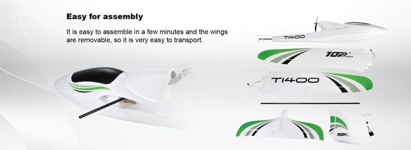 Top RC Hobby T1400 Motor Glider m. Gyro RTF