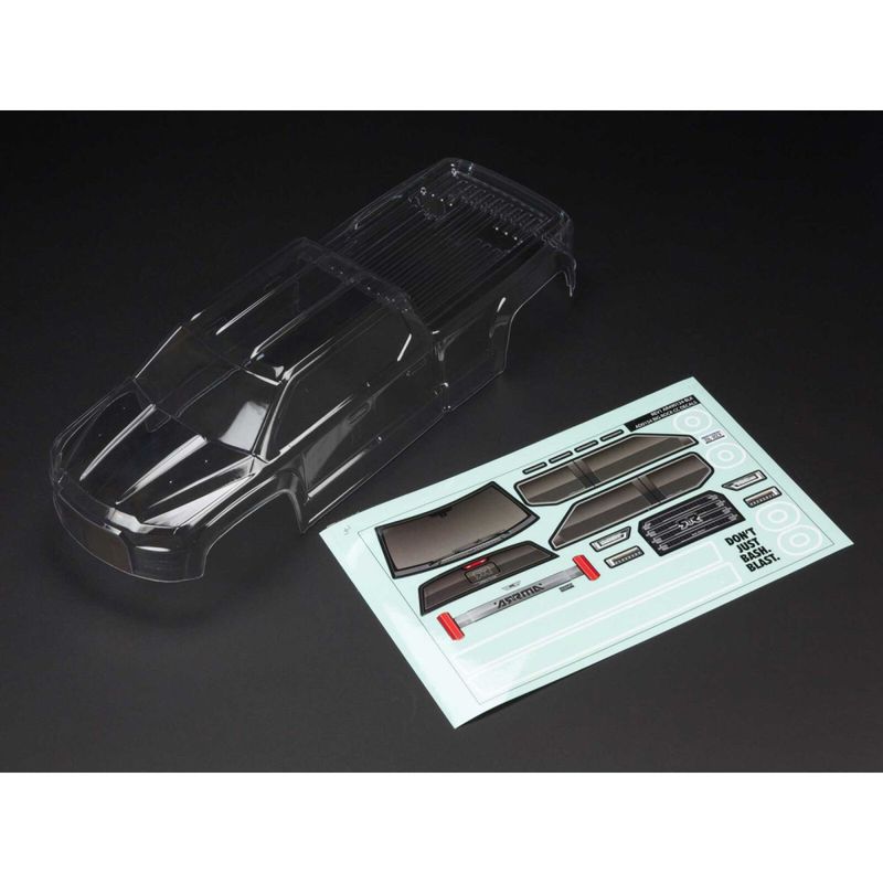 ARA402284 - 1/10 Clear Body with Decals: BIG ROCK CREW CAB 4X4