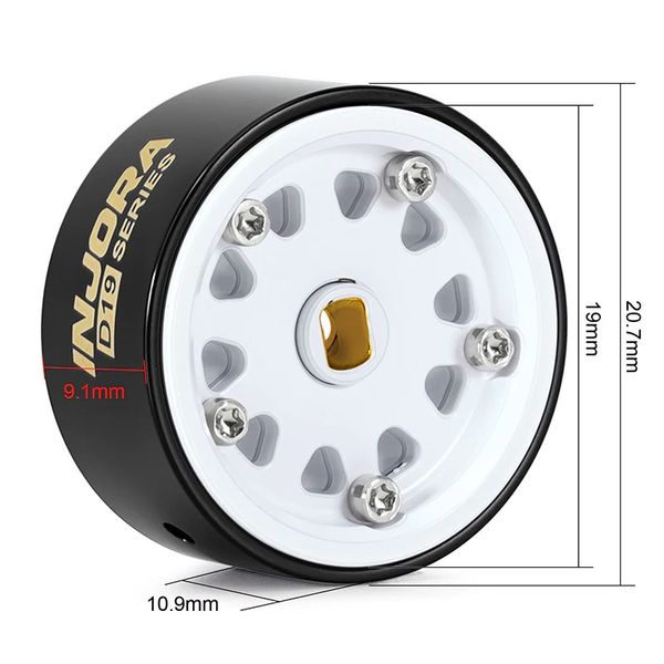 INJORA 0.7" D19 Brass Beadlock Wheels for 1/30 SCX30 (W7007)