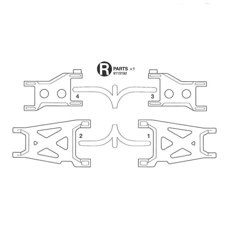 Tamiya 19115192 - R-Parts Hot Shot Bærearmsett Bak